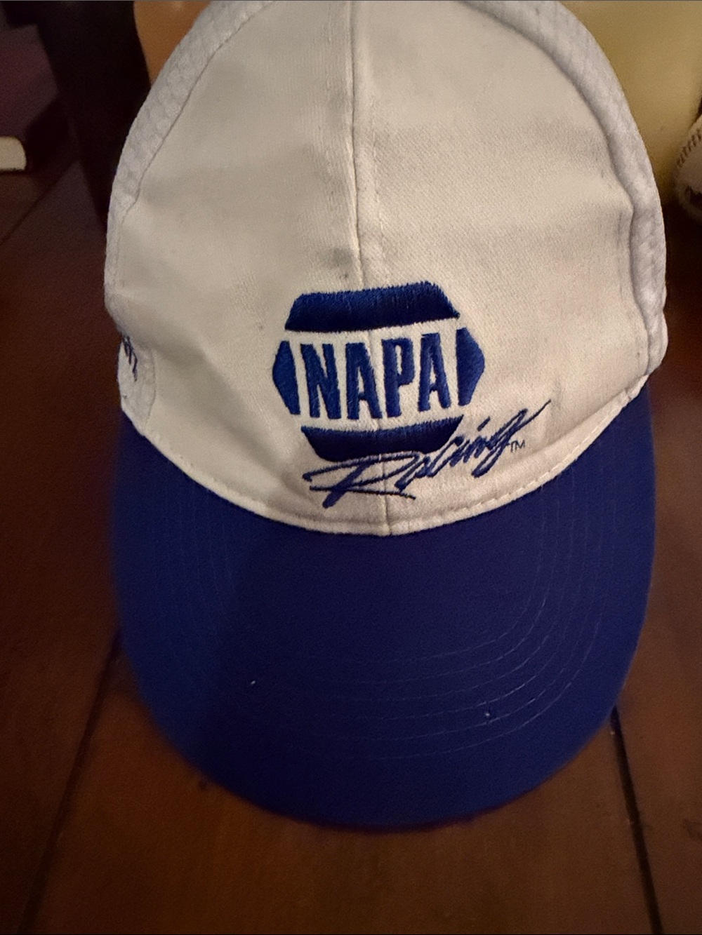 White and Blue Baseball Cap